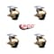 Service Caster 2 Inch Antique Brass Hooded Top Plate Ball Casters with Brakes SCC, 4PK SCC-TP01S20-POS-WA-SLB-4 - alternate 3